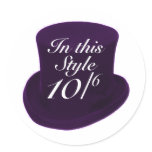 Mad Hatter - Purple Round Stickers