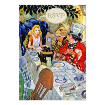 Mad Hatter's Tea Party RSVP Custom Invitations