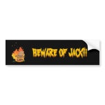 Mad Jack o’lantern with open mouth, and old hat Bumper Sticker