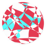 Mad Red & Aqua Round Sticker