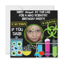 Mad Scientist Birthday Party Invitations