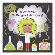 Mad Scientist Birthday Party Invitations