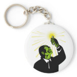 mad scientist holding test tube keychains