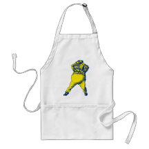 Mad Tweedle Dee Inked Blue Yellow Aprons