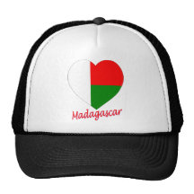 Madagascar Flag Heart Trucker Hat