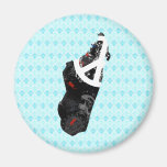 Madagascar Trendy Peace Sign with Malagasy map Refrigerator Magnet