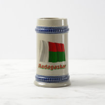 Madagaskar Fliegende Flagge mit Namen Coffee Mug