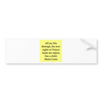 Madam Curie quote Bumper Sticker