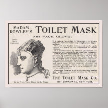 Madam Rowley's Toilet Mask Advertisement Poster