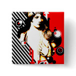 Madam Stripe - Vintage Retro buttons