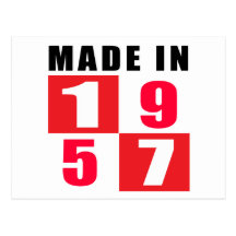 Made In 1957 Birthday Designs Postcard
