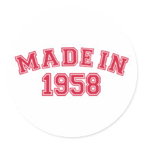 Made in 1958 round stickers