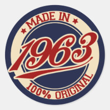 Made In 1963 Round Stickers