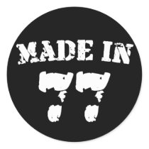 Made In 1977 Round Sticker