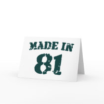 Made In 1981 Cards