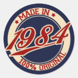 Made In 1984 Round Stickers