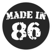 Made In 1986 Round Sticker