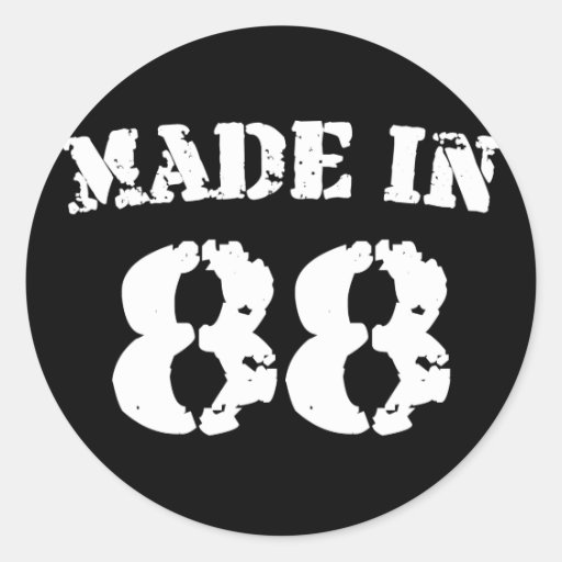 Made In 1988 Round Sticker