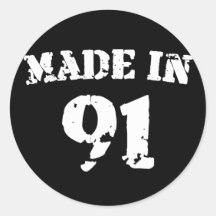 Made In 1991 Round Sticker