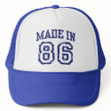 Made in 86 hats