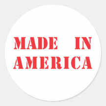Made in America Round Sticker