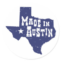 Made in Austin Round Stickers