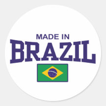 Made In Brazil Round Sticker