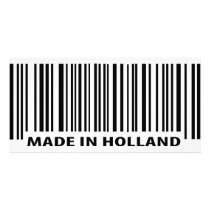 made in holland barcode icon photo card template