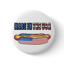 Made in the USA hotdog Button