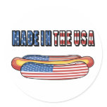 Made in the USA hotdog stickers