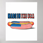 Made in the USA Patriotic Hot Dog Poster
