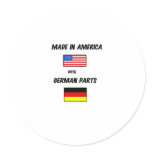 MADE IN USA WITH GERMAN PARTS stickers