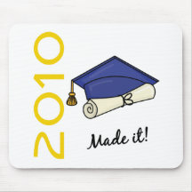 Made It Graduation Cap and Diploma Mousepads