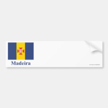 Madeira Flag with Name Bumper Stickers