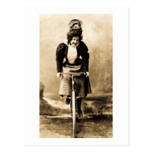 Madge Lessing on Bike Vintage 1902 Post Card