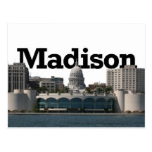 Madison Wisconsin Skyline with Madison in the Sky Post Card