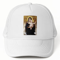 Madona with lilies Bouguereau antique painting Hats