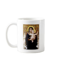 Madona with lilies Bouguereau antique painting Mugs