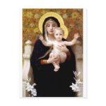 Madona with lilies Bouguereau antique painting Postcards