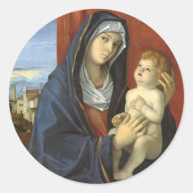 Madonna and Child by Giovanni Bellini Round Stickers