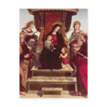 Madonna and Child Enthroned with Saints by Raphael Postcard
