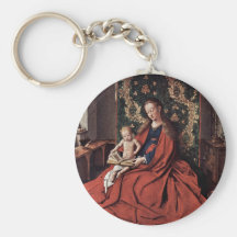 Madonna And Child Reading By Eyck Jan Van (Best Qu Key Chain