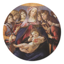 Madonna and Child with Angels by Sandro Botticelli Round Sticker