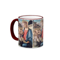 Madonna & Child, Two Angels, Botticelli Coffee Mug