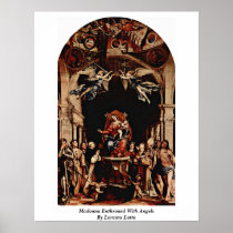 Madonna Enthroned With Angels By Lorenzo Lotto Print