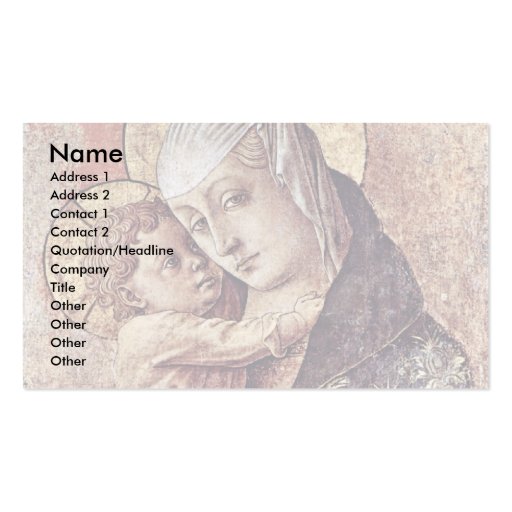 Madonna Fragment Of The Altar Of The Chiesa Degli Business Card Templates