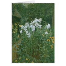 Madonna Lilies in a Garden Greeting Card