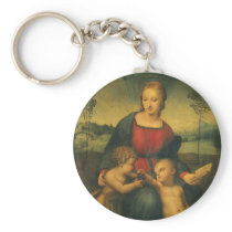 Madonna of the Goldfinch by Raphael or Raffaello Keychain