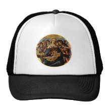 Madonna of the Pomegranate - Botticelli Mesh Hats