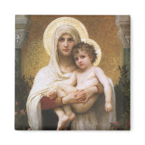 Madonna of the Roses by William Adolphe Bouguereau Refrigerator Magnet